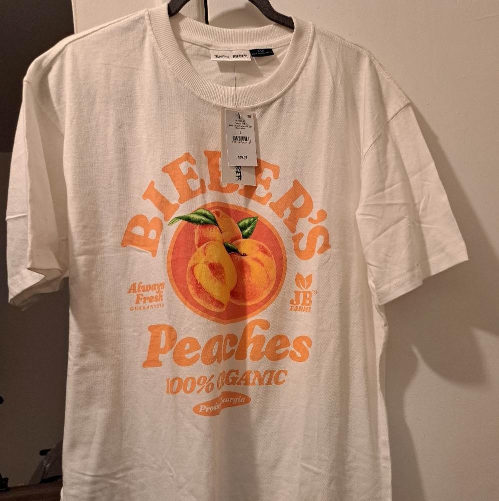 Justin Beiber Concert Merch T-Shirt Peaches sz. medium Unisex man rare tee